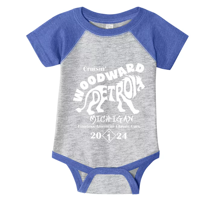 Cruisin Woodward Detroit Michigan Timeless American Classic Cars 2024 M1 Infant Baby Jersey Bodysuit