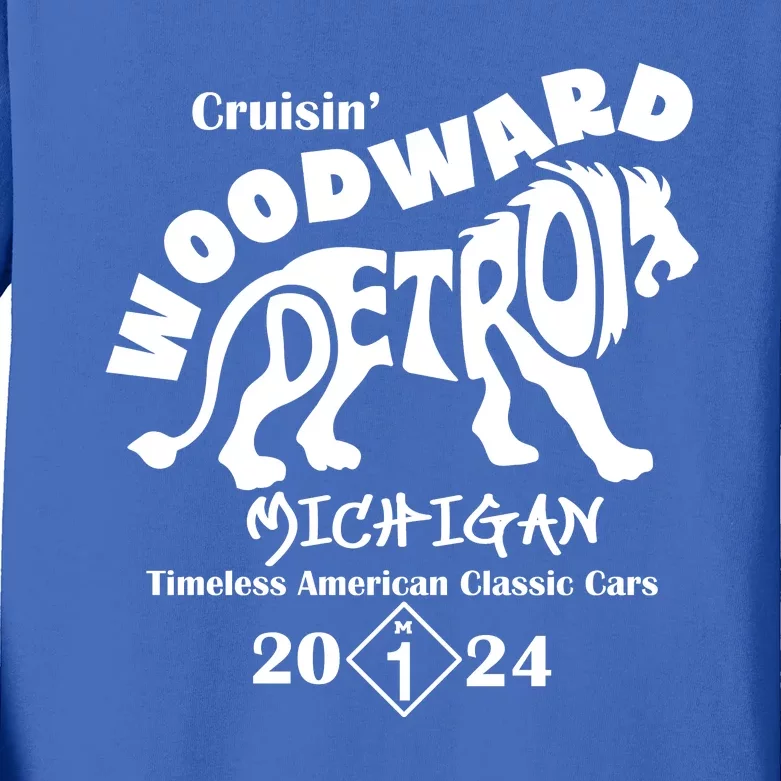 Cruisin Woodward Detroit Michigan Timeless American Classic Cars 2024 M1 Kids Long Sleeve Shirt