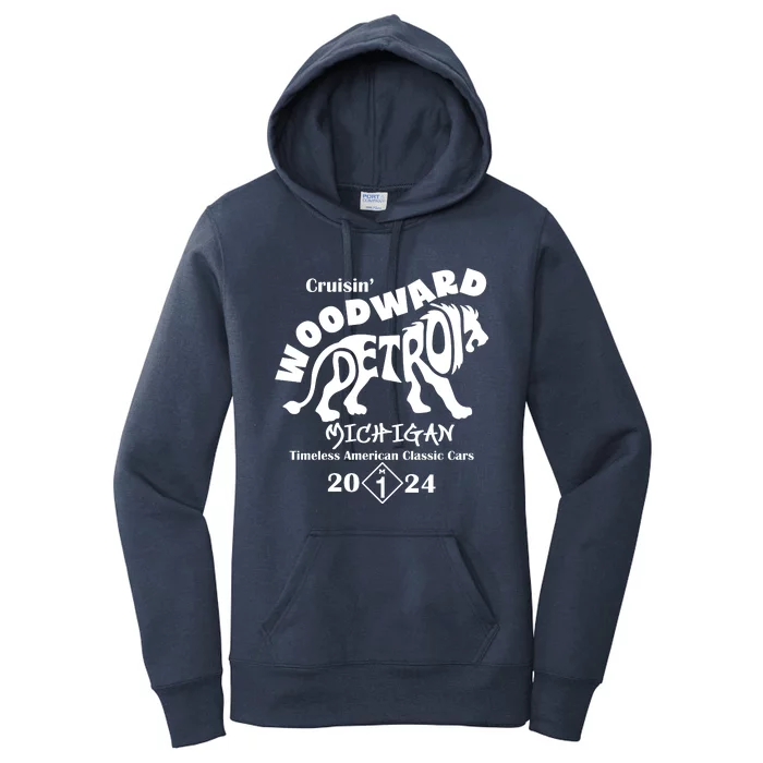 Cruisin Woodward Detroit Michigan Timeless American Classic Cars 2024 M1 Women's Pullover Hoodie