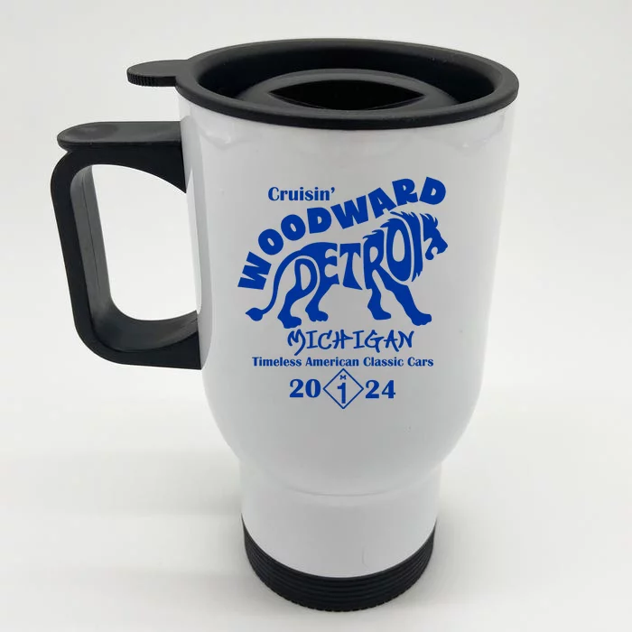 Cruisin Woodward Detroit Michigan Timeless American Classic Cars 2024 M1 Front & Back Stainless Steel Travel Mug