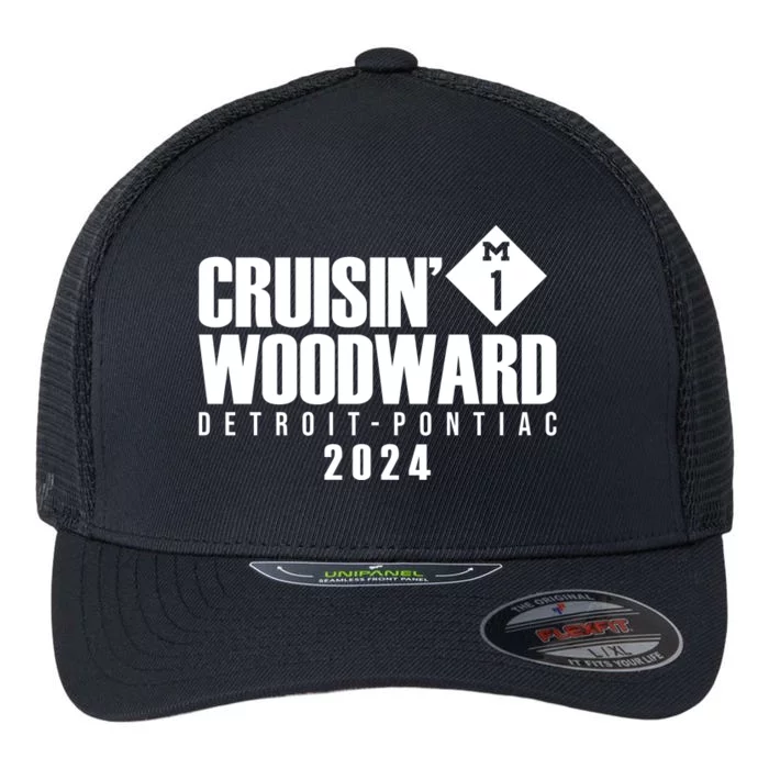 Cruisin Woodward Detroit To Pontiac 2024 M1 Ave Classic Car Cruise Flexfit Unipanel Trucker Cap