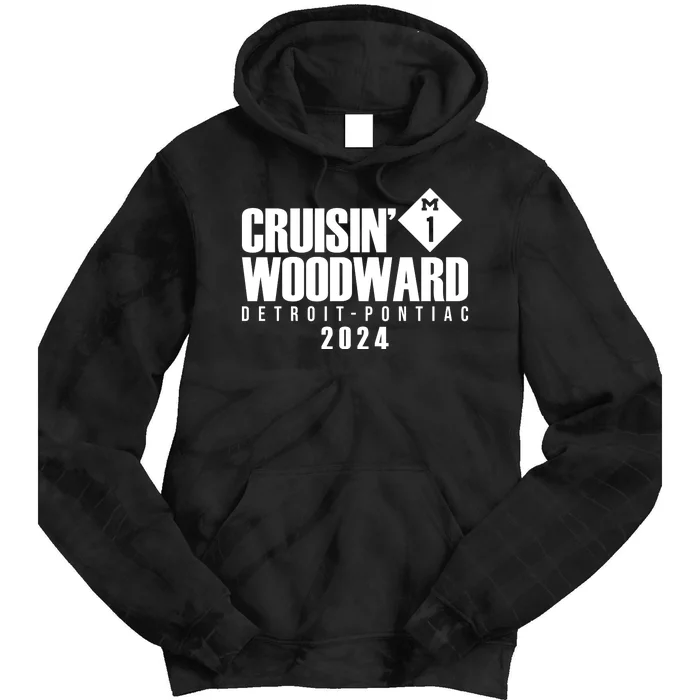 Cruisin Woodward Detroit To Pontiac 2024 M1 Ave Classic Car Cruise Tie Dye Hoodie