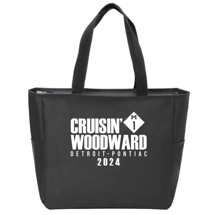 Cruisin Woodward Detroit To Pontiac 2024 M1 Ave Classic Car Cruise Zip Tote Bag