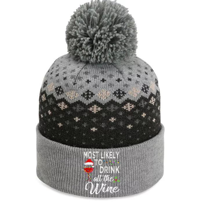 Christmas Wine Drinking Most Likely To Drink All The Wine The Baniff Cuffed Pom Beanie