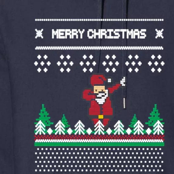 Christmas With Deer Dabbing Santa Premium Hoodie