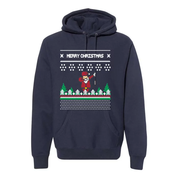 Christmas With Deer Dabbing Santa Premium Hoodie