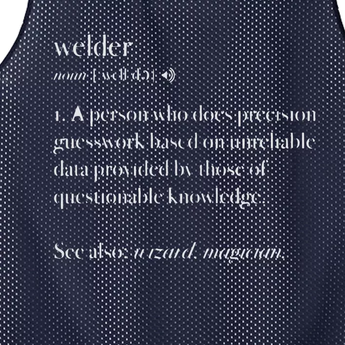 Cool Welder Definition Funny Noun Welding Welders Mesh Reversible Basketball Jersey Tank