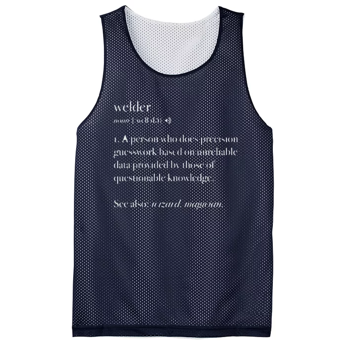 Cool Welder Definition Funny Noun Welding Welders Mesh Reversible Basketball Jersey Tank