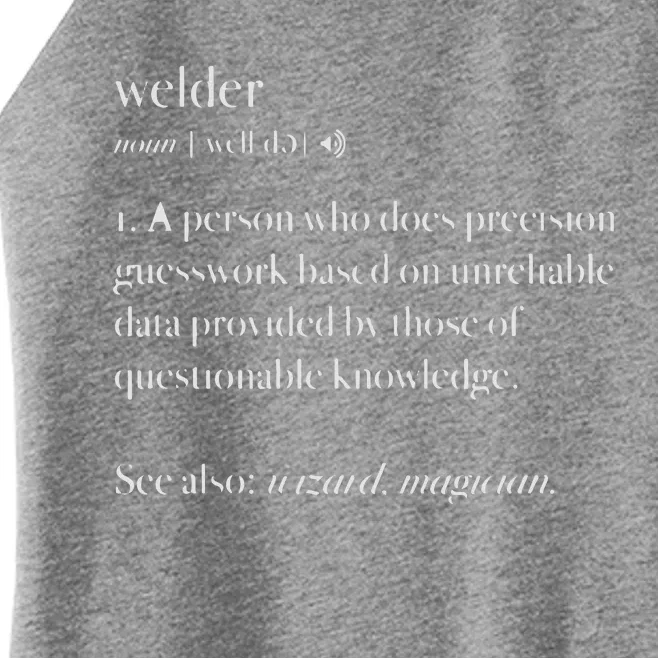 Cool Welder Definition Funny Noun Welding Welders Women’s Perfect Tri Rocker Tank