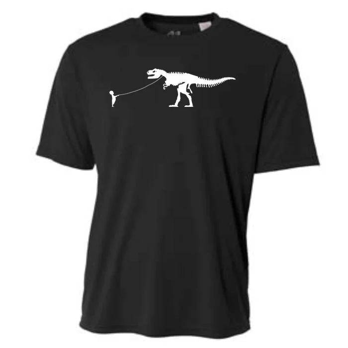 Child With Dinosaur On Leash Freedom Equality Irony Gift Cooling Performance Crew T-Shirt