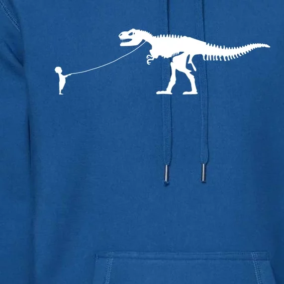 Child With Dinosaur On Leash Freedom Equality Irony Gift Premium Hoodie