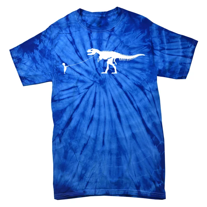 Child With Dinosaur On Leash Freedom Equality Irony Gift Tie-Dye T-Shirt