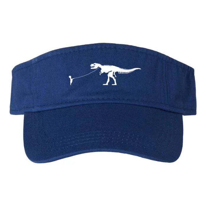 Child With Dinosaur On Leash Freedom Equality Irony Gift Valucap Bio-Washed Visor