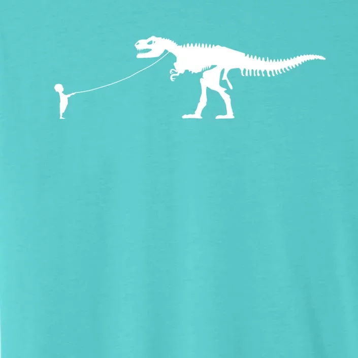 Child With Dinosaur On Leash Freedom Equality Irony Gift ChromaSoft Performance T-Shirt