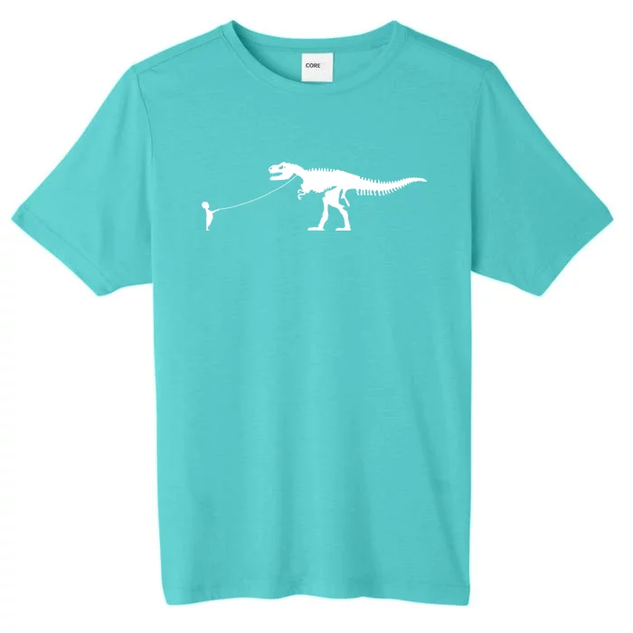 Child With Dinosaur On Leash Freedom Equality Irony Gift ChromaSoft Performance T-Shirt