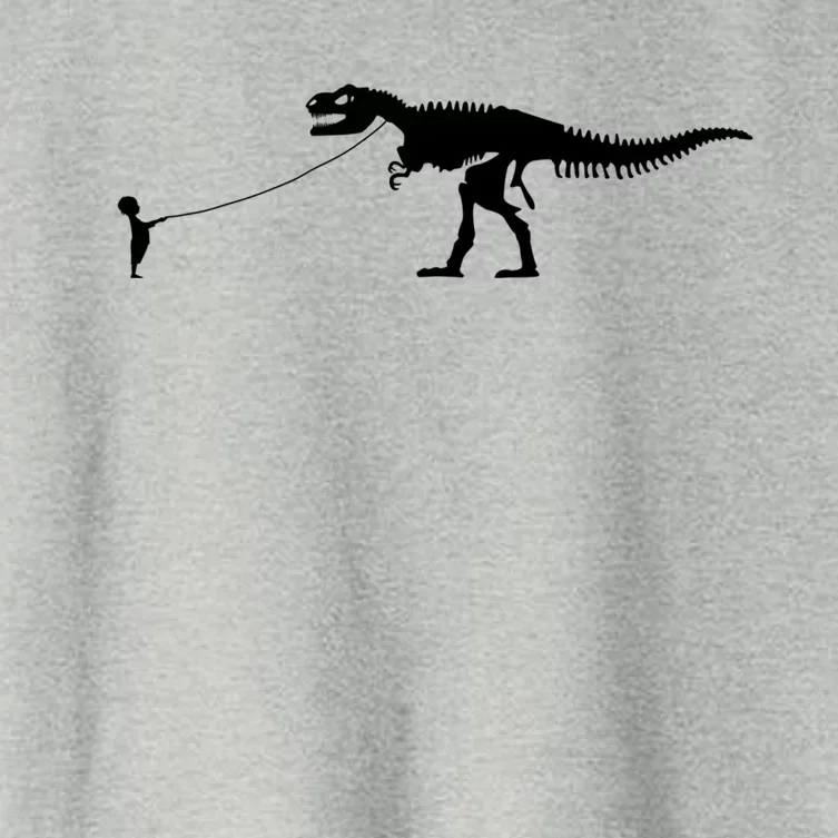 Child With Dinosaur On Leash Freedom Equality Irony Gift Women's Crop Top Tee