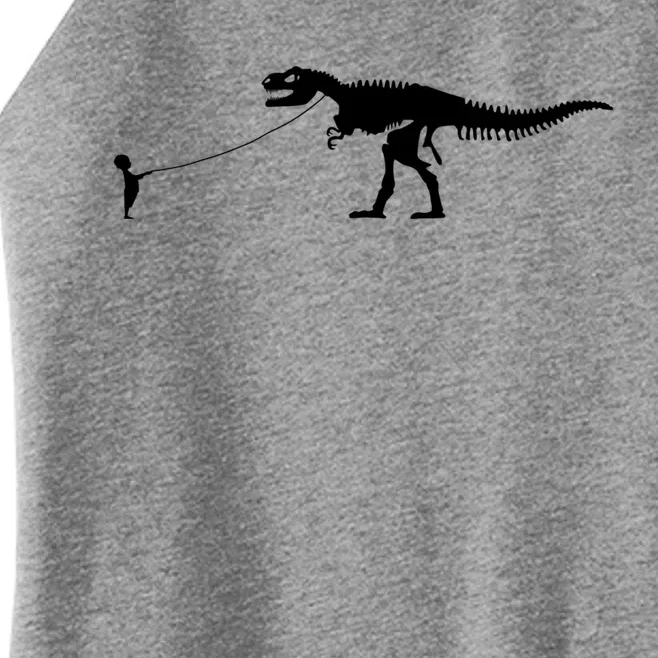 Child With Dinosaur On Leash Freedom Equality Irony Gift Women’s Perfect Tri Rocker Tank