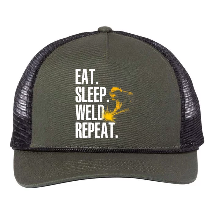 Cool Welding Design For Welder Welding Weld Lover Retro Rope Trucker Hat Cap