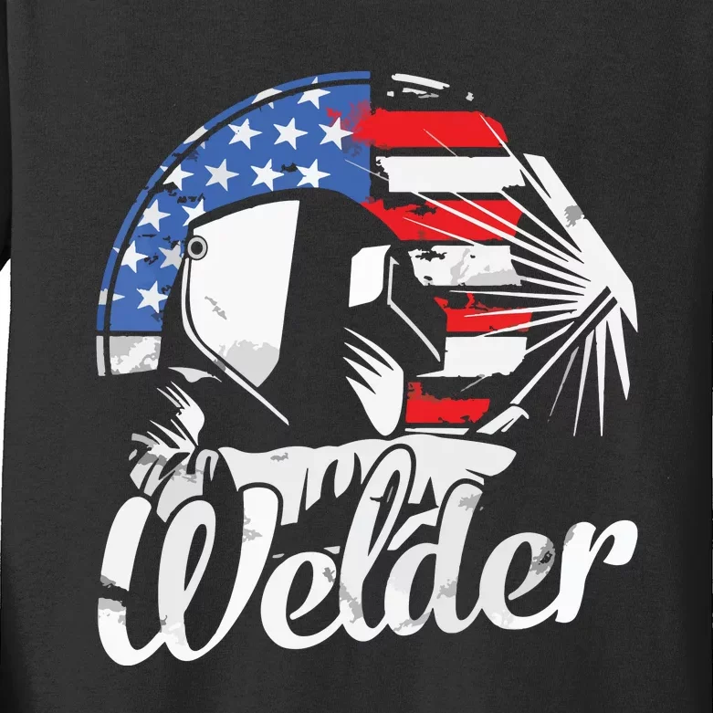 Cool Welder Design For Welding Weld Metal Welder Kids Long Sleeve Shirt