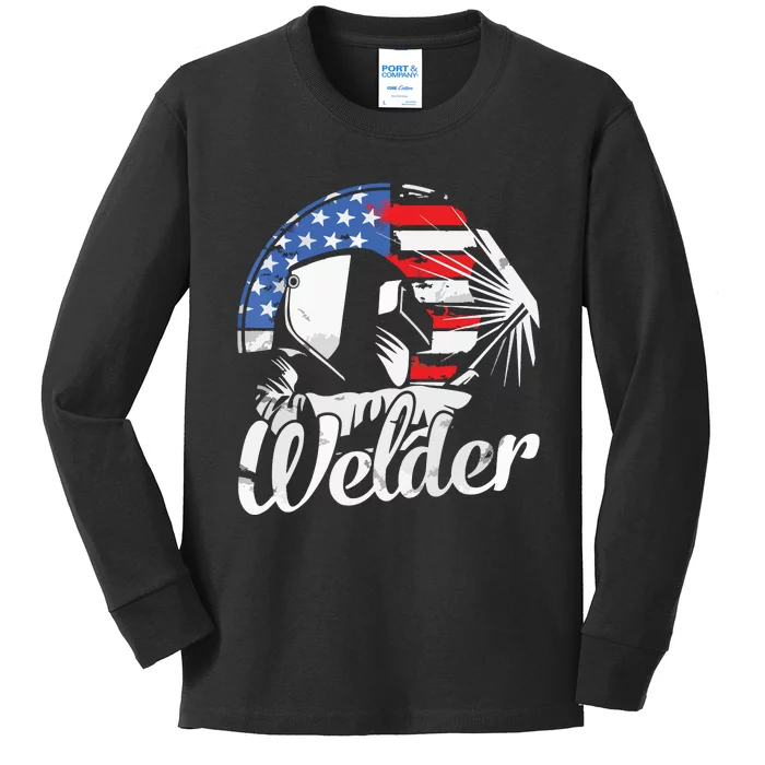 Cool Welder Design For Welding Weld Metal Welder Kids Long Sleeve Shirt