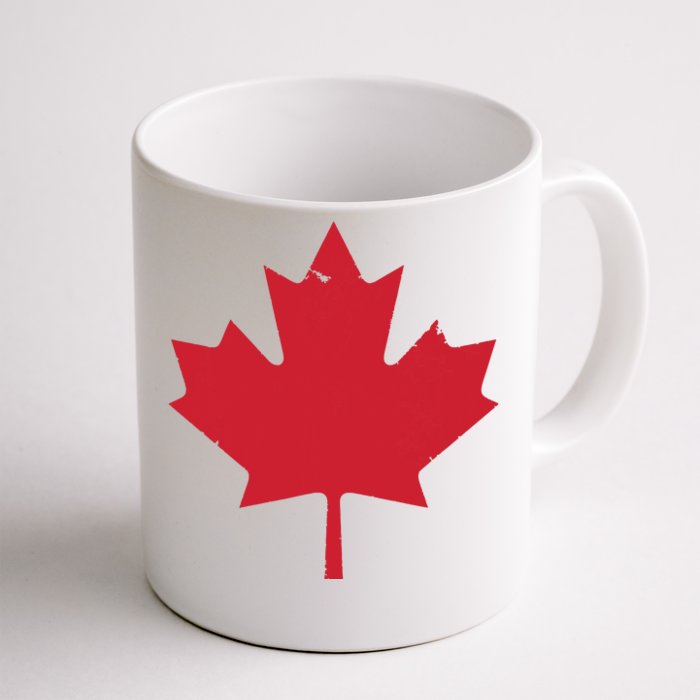 Canada Women Distressed Red Maple Leaf Canada Day Front & Back Coffee Mug