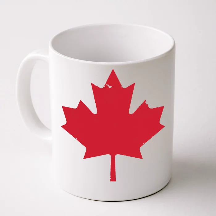 Canada Women Distressed Red Maple Leaf Canada Day Front & Back Coffee Mug