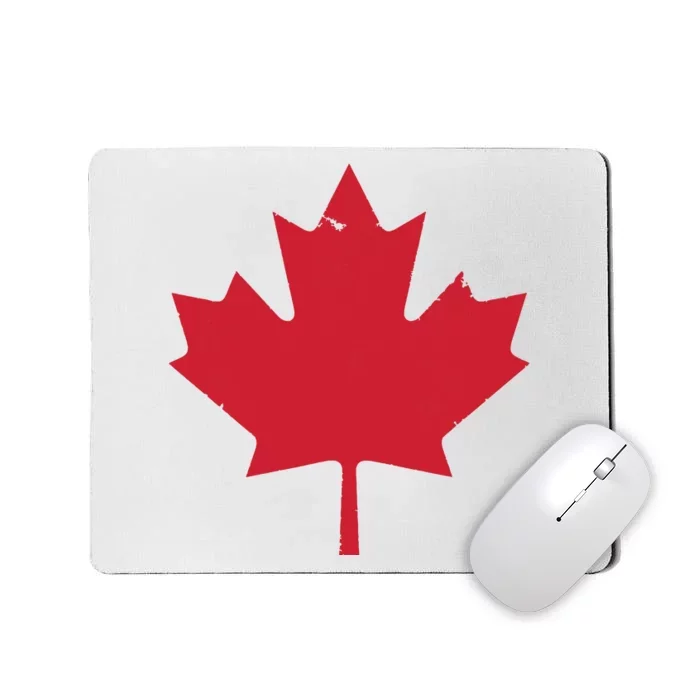 Canada Women Distressed Red Maple Leaf Canada Day Mousepad