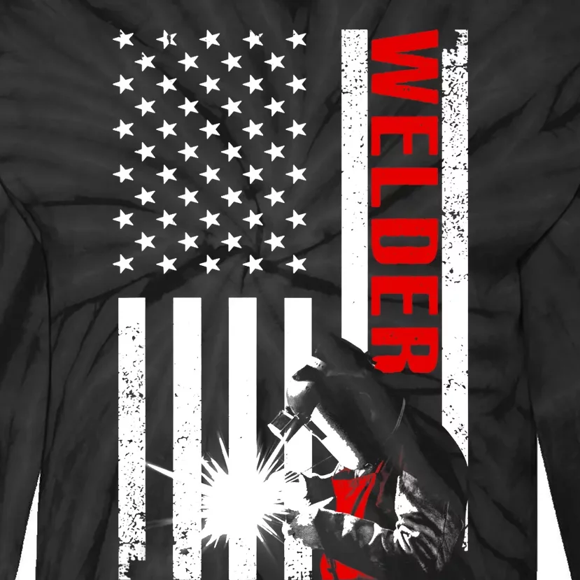 Cool Welder Design Welder Welding Metalwork Tie-Dye Long Sleeve Shirt