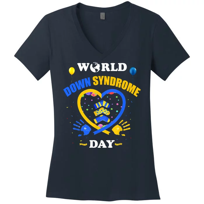 Celebrate World Down Syndrome Day Women's V-Neck T-Shirt