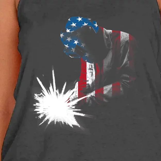 Cool Welder Design Welding Weld Metal Welder Women's Knotted Racerback Tank