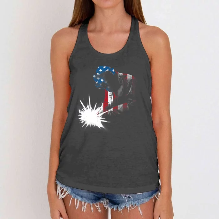 Cool Welder Design Welding Weld Metal Welder Women's Knotted Racerback Tank