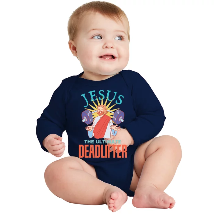 Christian Workout Deadlifter Gift Baby Long Sleeve Bodysuit