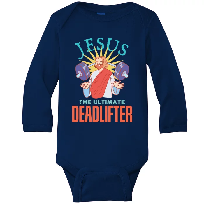 Christian Workout Deadlifter Gift Baby Long Sleeve Bodysuit