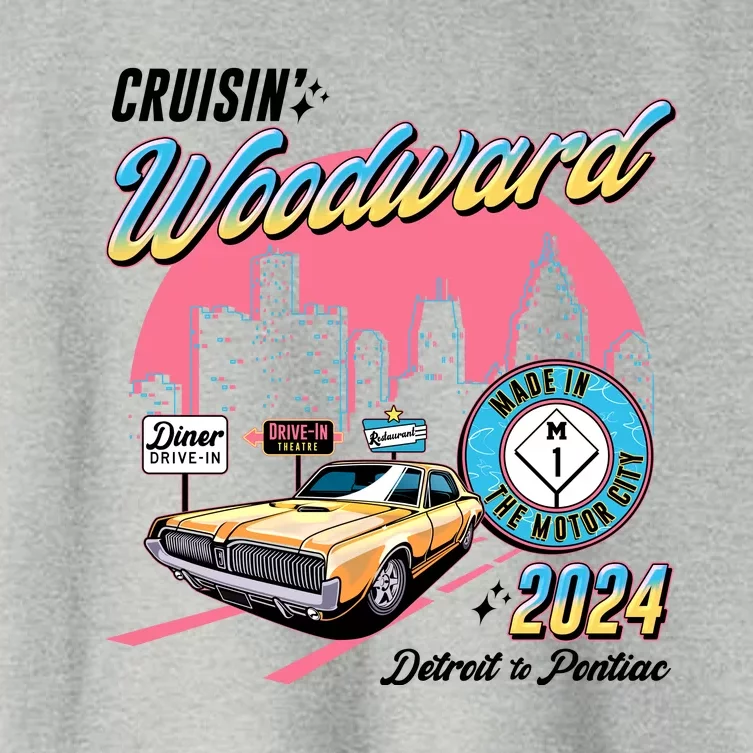 Cruisin Woodward Detroit To Pontiac 2024 Pink Version Women's Crop Top Tee