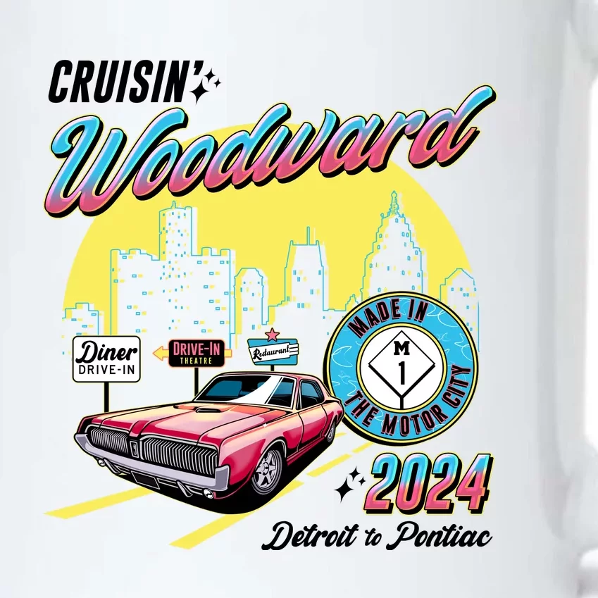 Cruisin Woodward Detroit To Pontiac 2024 Yellow Version Black Color Changing Mug