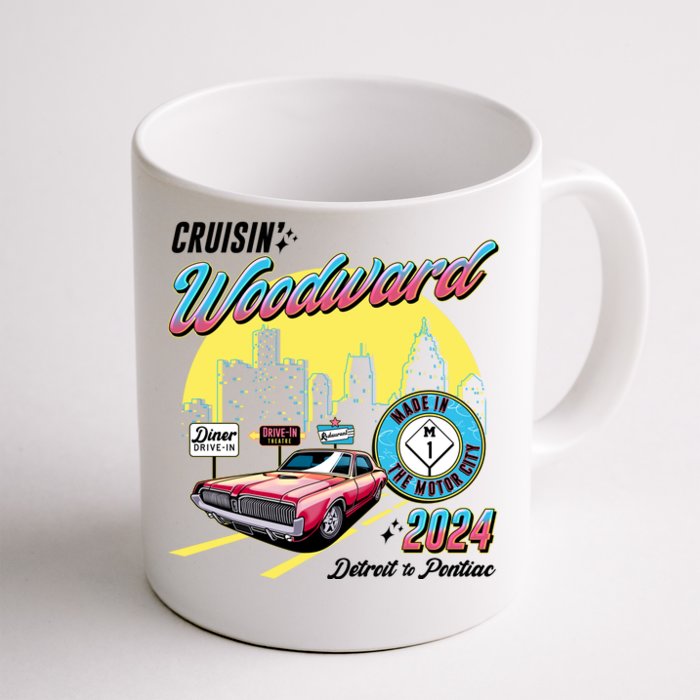 Cruisin Woodward Detroit To Pontiac 2024 Yellow Version Front & Back Coffee Mug