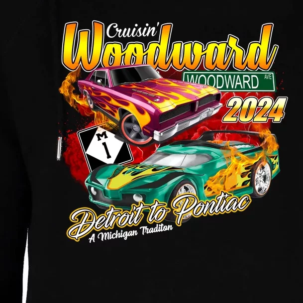 Cruisin Woodward Detroit To Pontiac A Michigan Tradition 2024 Womens Funnel Neck Pullover Hood