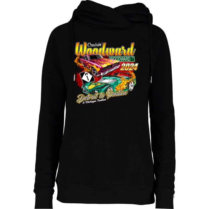 Cruisin Woodward Detroit To Pontiac A Michigan Tradition 2024 Womens Funnel Neck Pullover Hood