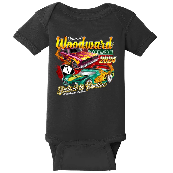 Cruisin Woodward Detroit To Pontiac A Michigan Tradition 2024 Baby Bodysuit