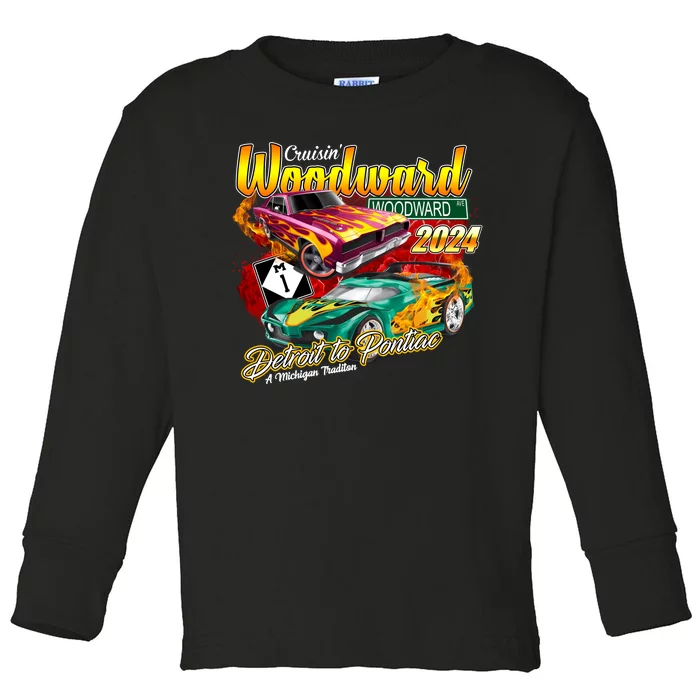 Cruisin Woodward Detroit To Pontiac A Michigan Tradition 2024 Toddler Long Sleeve Shirt