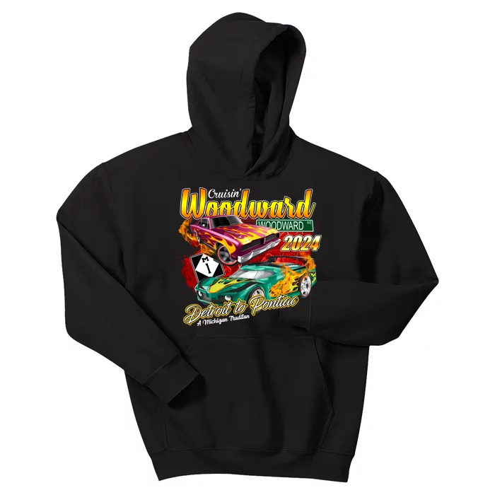 Cruisin Woodward Detroit To Pontiac A Michigan Tradition 2024 Kids Hoodie