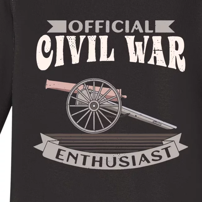 Civil War Enthusiast American Lover US Reenactor Baby Long Sleeve Bodysuit