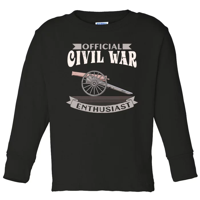 Civil War Enthusiast American Lover US Reenactor Toddler Long Sleeve Shirt