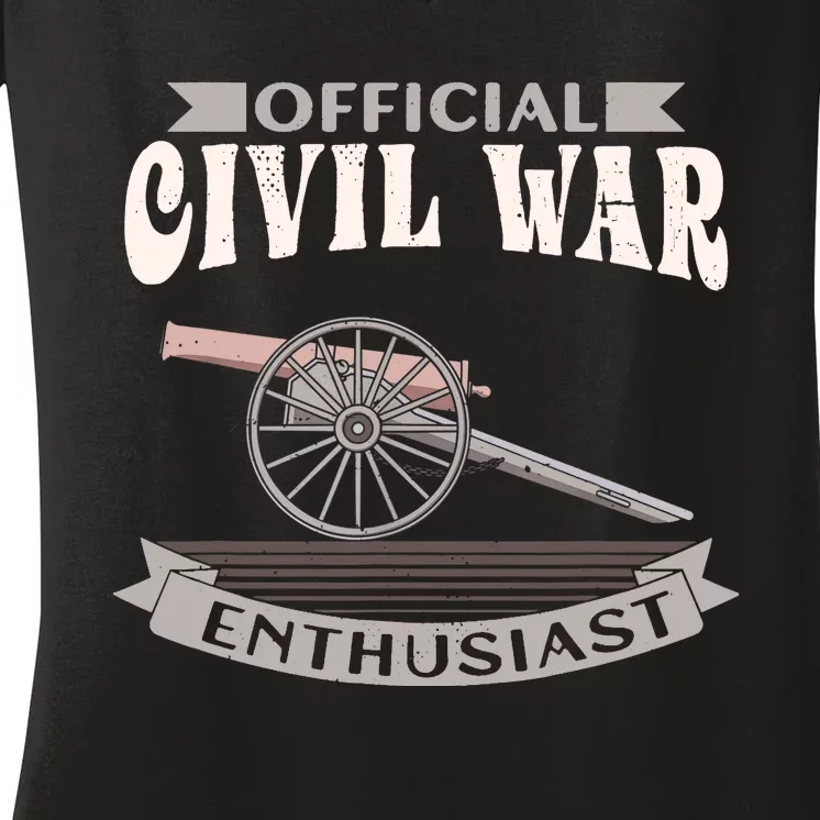 Civil War Enthusiast American Lover US Reenactor Women's V-Neck T-Shirt