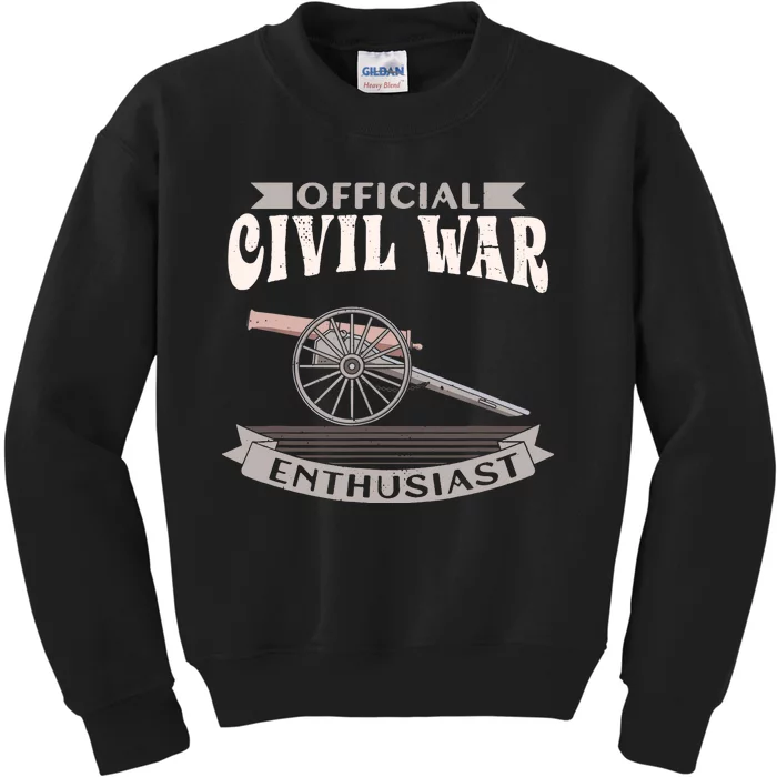 Civil War Enthusiast American Lover US Reenactor Kids Sweatshirt