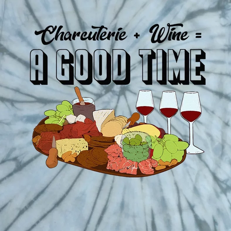 Charcuterie + Wine Equals A Good Time Cute Charcuterie Board Tie-Dye T-Shirt