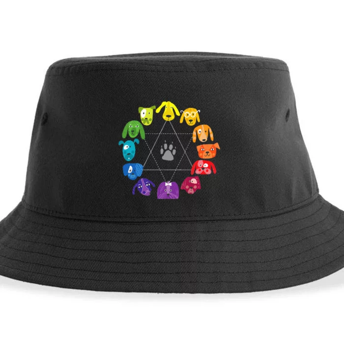 Color Wheel Educational Art Teacher Dog Themed Artist Sustainable Bucket Hat