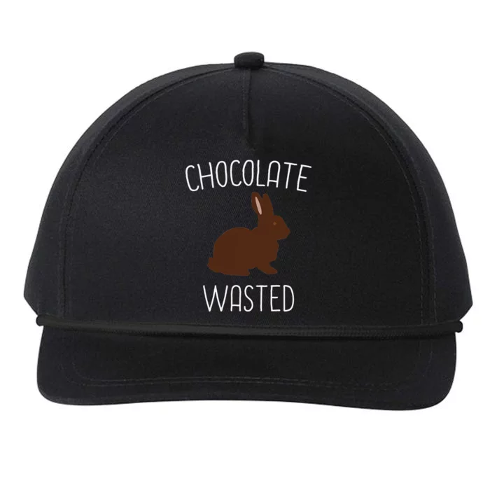 Chocolate Wasted Easter Funny Easter Bunny Gift Idea Snapback Five-Panel Rope Hat