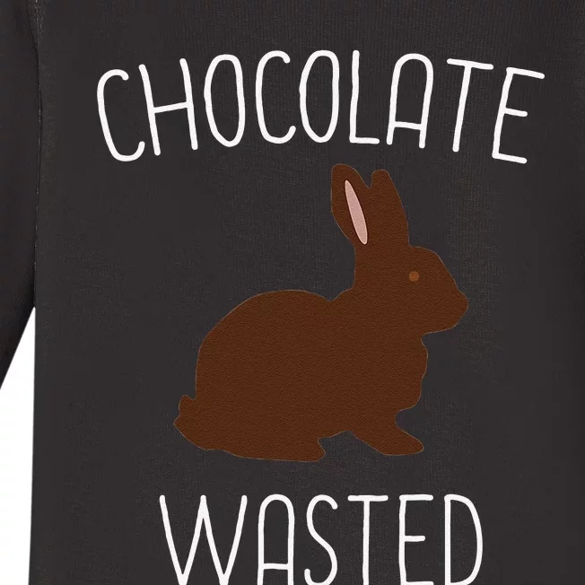 Chocolate Wasted Easter Funny Easter Bunny Gift Idea Baby Long Sleeve Bodysuit