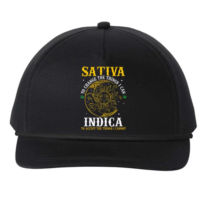 Cannabis Weed Fun Sativa To Change The Things I Can Indica Snapback Five-Panel Rope Hat